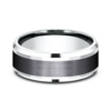 14K Gold and Black Titanium 8mm – Satin Men’s Wedding Band Benchmark 31