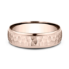 14K Gold 6.5mm – Hammered Men’s Wedding Band Benchmark 52