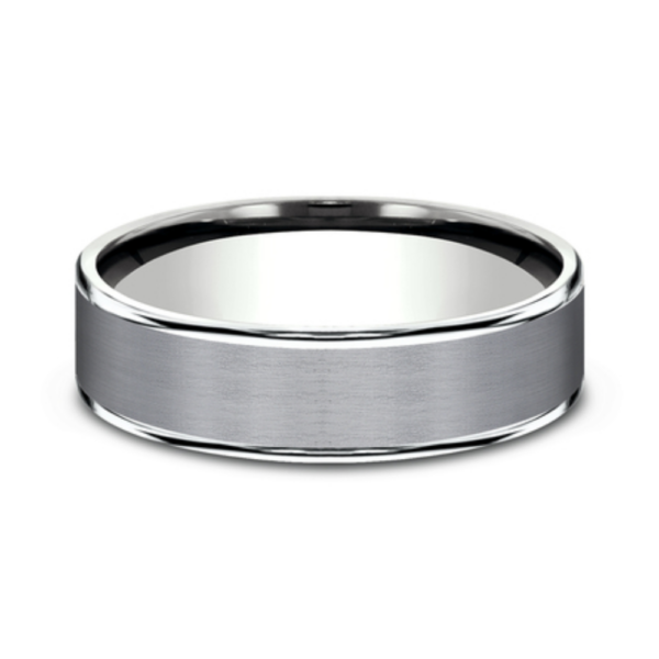 14K Gold and Tantalum 6.5mm - Satin Men's Wedding Band