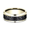 14K Gold and Black Titanium 8mm – Mokume Men’s Wedding Band Benchmark 51