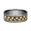 14K Gold and Tantalum 7.5mm – Basket Weave Men’s Wedding Band Ammara Stone 46
