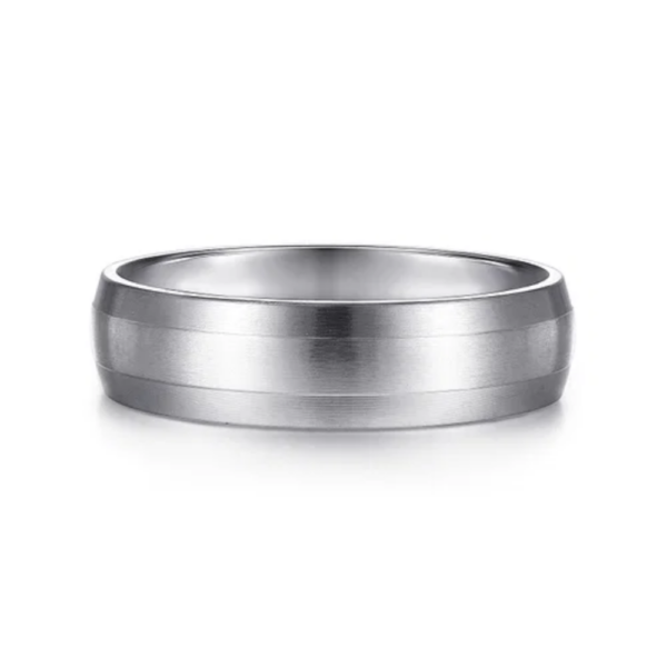 14K Two-Tone Gold 6mm - Satin Finish Men's Wedding Band - Image 9