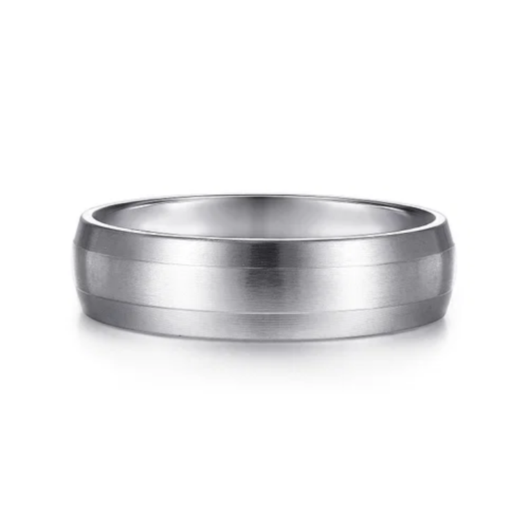 14K Two-Tone Gold 6mm – Satin Finish Men’s Wedding Band Gabriel 22
