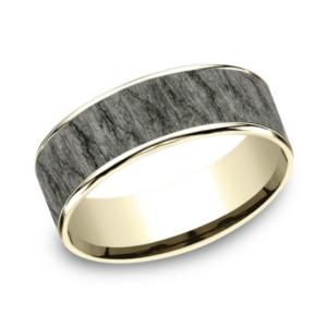 14K Gold and Tantalum 7.5mm - Rock Men's Wedding Band