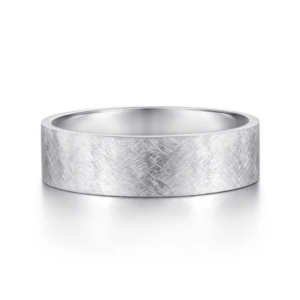 14K Gold 6mm - Crosshatch Brushed Finish Men's Wedding Band