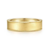 14K Gold 6mm – Sandblast Finish Milgrain Edges Men’s Wedding Band Gabriel 51