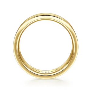 14K Gold 6mm – Satin Finish Milgrain Channels Men’s Wedding Band Gabriel 20