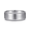 14K Two-Tone Gold 8mm – Satin Finish Milgrain Beveled Men’s Wedding Band Gabriel 48