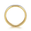 14K Two-Tone Gold 7mm – Diamond Scratch Beveled Men’s Wedding Band Gabriel 72