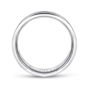 14K Gold 7mm – Satin Finish Diamond Cut Men’s Wedding Band Gabriel 16