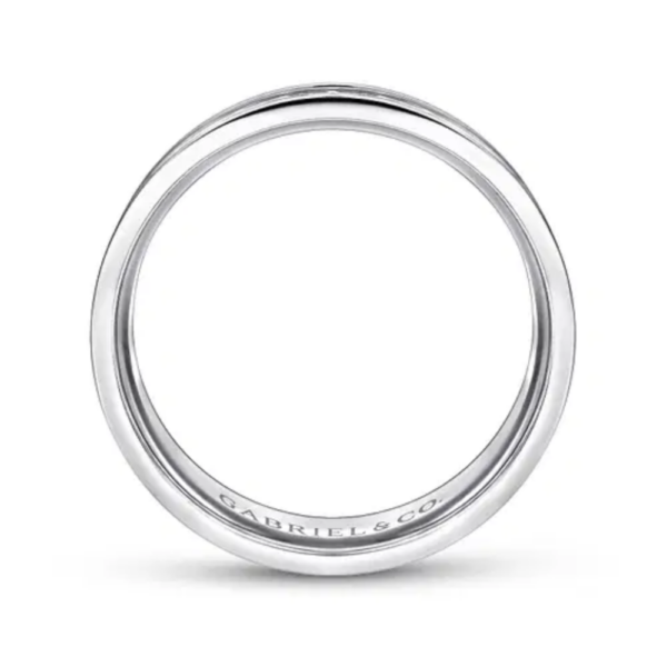 14K Gold 7mm - Satin Finish Diamond Cut Men's Wedding Band - Image 3