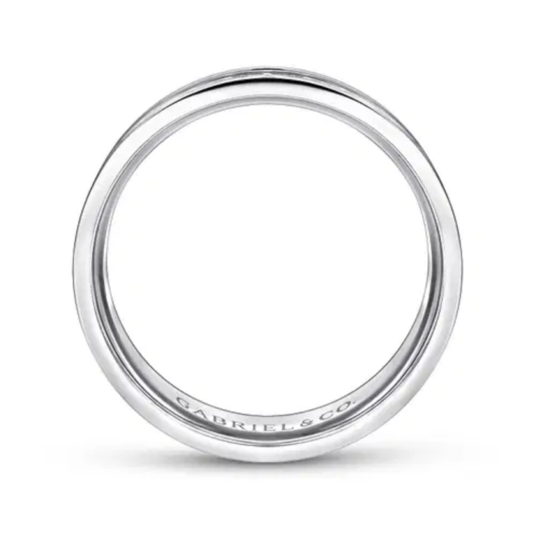 14K Gold 7mm – Satin Finish Diamond Cut Men’s Wedding Band Gabriel 16