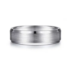 14K Gold 6mm – Satin Finish Beveled Edge Men’s Wedding Band Gabriel 79