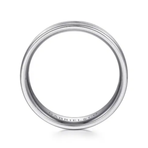 14K Gold 6mm – Satin Finish Center Groove Men’s Wedding Band Gabriel 42