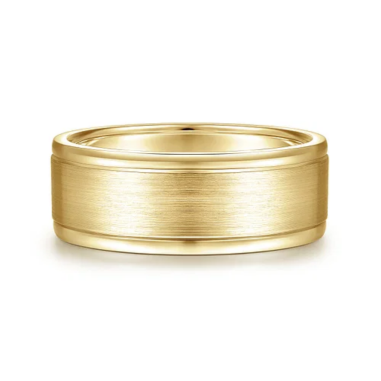 14K Gold 8mm – Satin Finish Men’s Wedding Band Gabriel 44