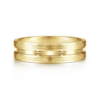 14K Gold 6mm – Satin Finish Carved Accents Men’s Wedding Band Gabriel 40