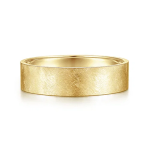 14K Gold 6mm - Flat Brushed Finish Men's Wedding Band