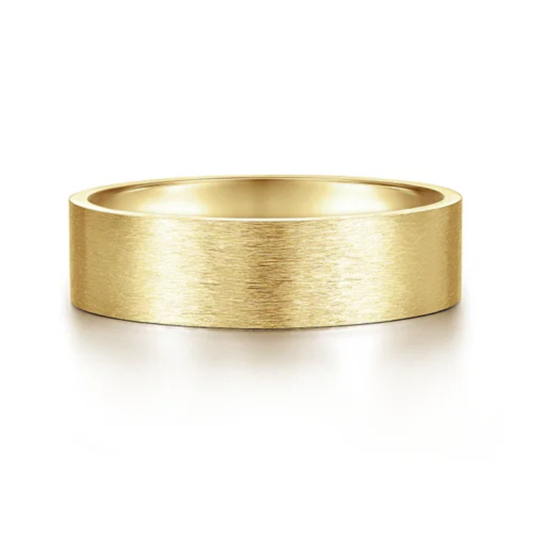 14K Gold 6mm – Horizontal Brush Men’s Wedding Band Gabriel 18