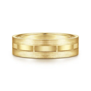 14K Gold 6mm - Brushed & Satin Interwoven Men's Wedding Band