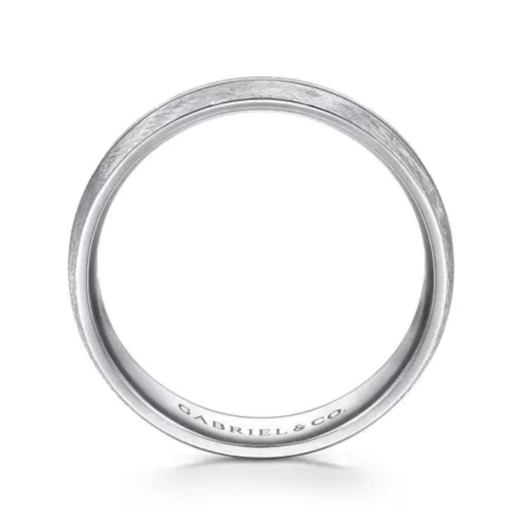 14K Gold 6mm - Brushed Diamond Cut Men's Wedding Band - Image 7