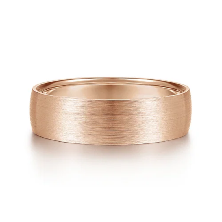 14K Gold 6mm – Satin Finish Men’s Wedding Band Gabriel 22