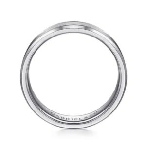 14K Gold 6mm – Satin Finish Carved Men’s Wedding Band Gabriel 16
