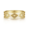 14K Gold 6mm – Satin Diamond Cut Men’s Wedding Band Gabriel 66