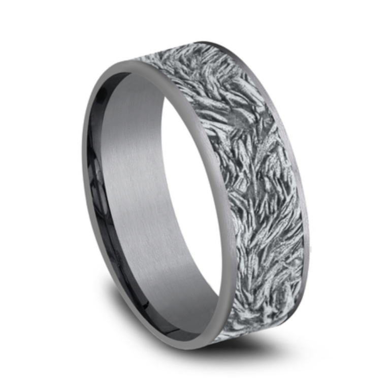 14K Gold and Tantalum 7.5mm – Lions Mane Men’s Wedding Band Ammara Stone 22