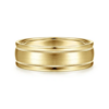 14K Gold 7mm – Satin Finish Milgrain Channels Men’s Wedding Band Gabriel 44