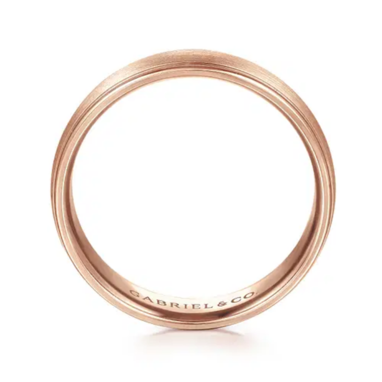 14K Gold 6mm – Satin Finish Polished Edges V2 Men’s Wedding Band Gabriel 24