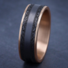 14K Gold and Tantalum 7.5mm – Satin Mokume Men’s Wedding Band Ammara Stone 36