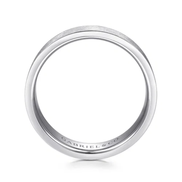 14K Gold 6mm - Crosshatch Brushed Finish Men's Wedding Band - Image 3