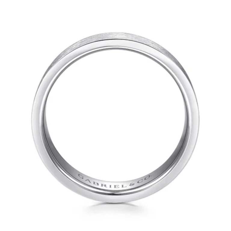 14K Gold 6mm – Crosshatch Brushed Finish Men’s Wedding Band Gabriel 42