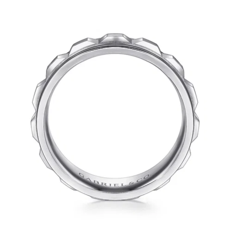 14K Two-Tone Gold 8mm – Grommet Inlay Men’s Wedding Band Gabriel 23