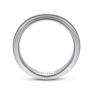 14K Two-Tone Gold 6mm – Double-Milgrain Men’s Wedding Band Gabriel 21
