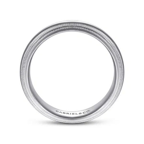14K Two-Tone Gold 6mm - Double-Milgrain Men's Wedding Band - Image 7