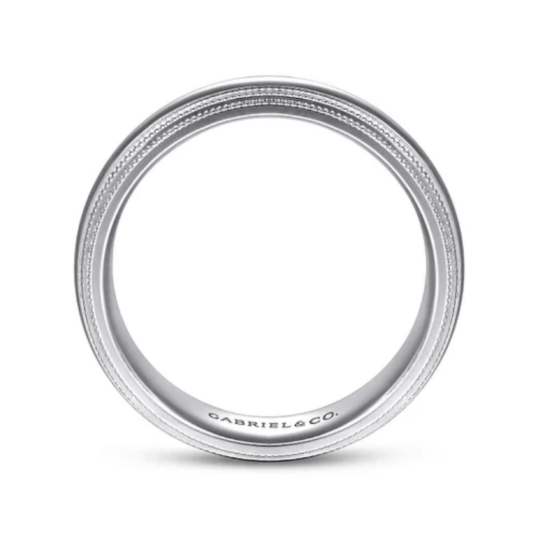 14K Two-Tone Gold 6mm – Double-Milgrain Men’s Wedding Band Gabriel 49