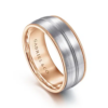 14K Two-Tone Gold 8mm – Grooved Center Milgrain Men’s Wedding Band Gabriel 45