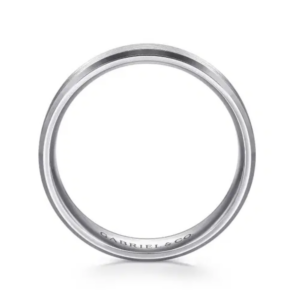 14K Gold 6mm – Satin Finish Beveled Edge Men’s Wedding Band Gabriel 53
