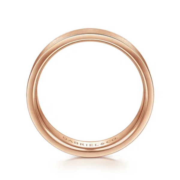 14K Gold 6mm - Flat Satin Finish Men's Wedding Band - Image 11