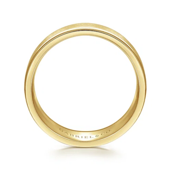 14K Gold 8mm - Satin Finish Men's Wedding Band - Image 7