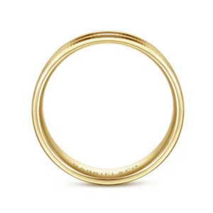 14K Gold 6mm – Satin Finish Carved Accents Men’s Wedding Band Gabriel 16