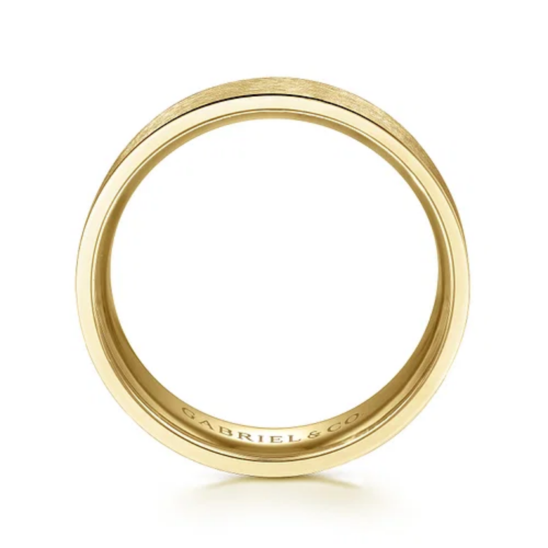 14K Gold 6mm – Horizontal Brush Men’s Wedding Band Gabriel 20