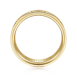 14K Gold 6mm – Brushed & Satin Interwoven Men’s Wedding Band Gabriel 42