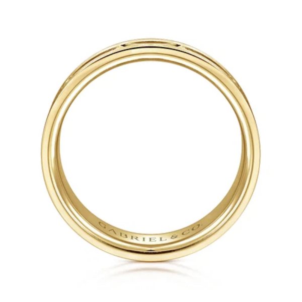 14K Gold 6mm - Brushed & Satin Interwoven Men's Wedding Band - Image 3