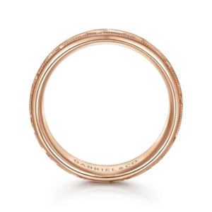 14K Gold 7mm – Satin Woven Men’s Wedding Band Gabriel 24