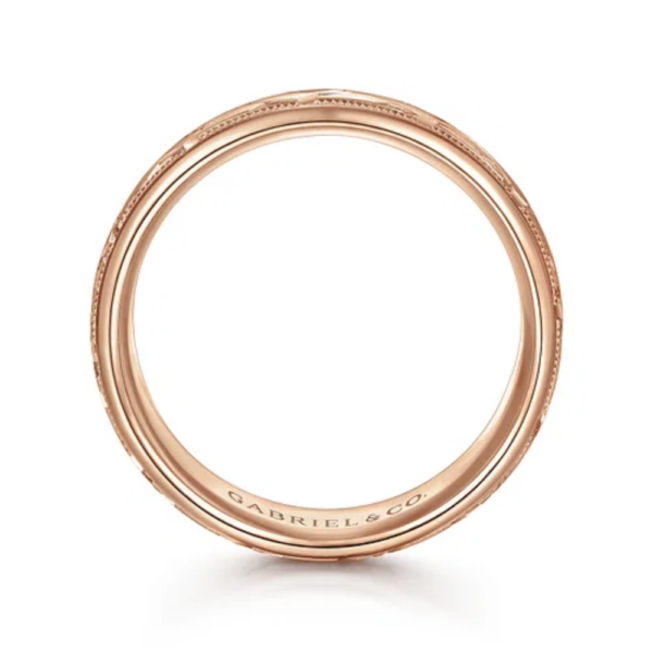14K Gold 7mm - Satin Woven Men's Wedding Band - Image 11