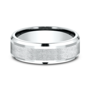 14K Gold 8mm – Swirl Center Men’s Wedding Band Benchmark 16