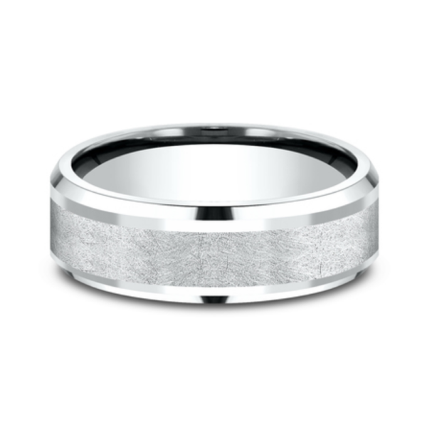14K Gold 8mm – Swirl Center Men’s Wedding Band Benchmark 28