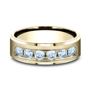 14K Gold Channel Set Diamond Men’s Wedding Band Benchmark 31